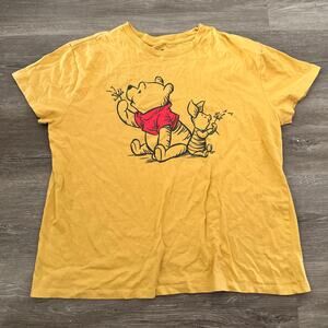 Winnie The Pooh Disney Shirt Mustard Yellow Plus Size XL
